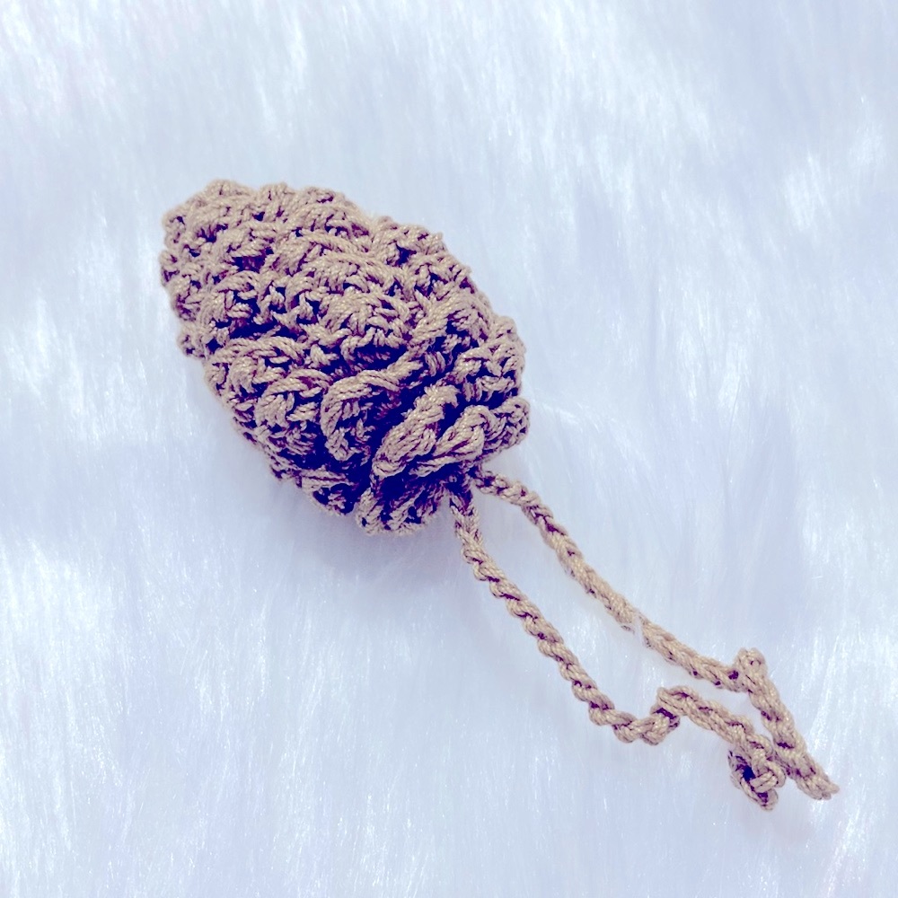 Handmade Crochet Small Pine Faun Cone Christmas Ornament Great Gift Decor !